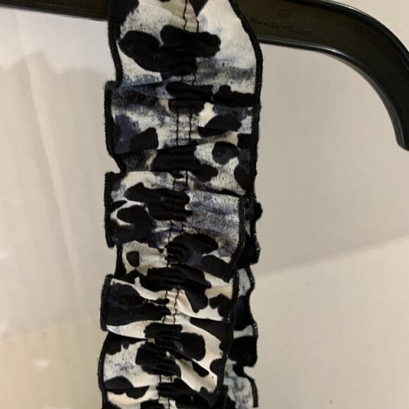 Zara Black Animal Print Ruffled Straps Button-Down Dress. Size Medium NWT - Picture 5 of 12